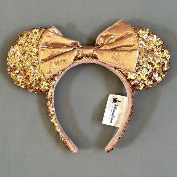 Disney Sequin Minnie Ear Headbands in Black & Rose Gold - Picture 2 of 3